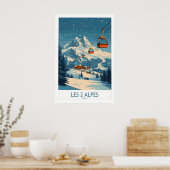Les 2 Alpes Ski Poster 1 (Keuken)