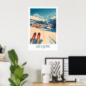 Les 2 Alpes Ski-posterprint 1 Poster (Thuiskantoor)