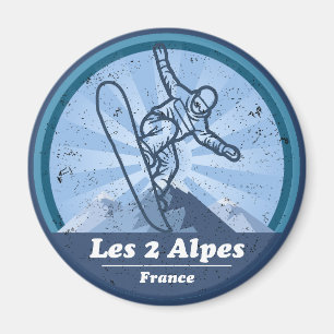 Les 2 Alpes Ski Resort - Snowboard Magneet