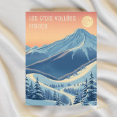 Les 3 trois Vallées Frankrijk skivakantie Briefkaa Briefkaart