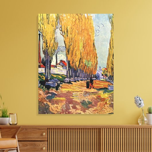 Les Alyscamps (Begraafplaats) door Vincent van Gog Canvas Afdruk (Insitu (Woonkamer))