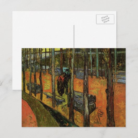 Les Alyscamps (begraafplaats) van Vincent van Gogh Briefkaart (Voorkant / Achterkant)