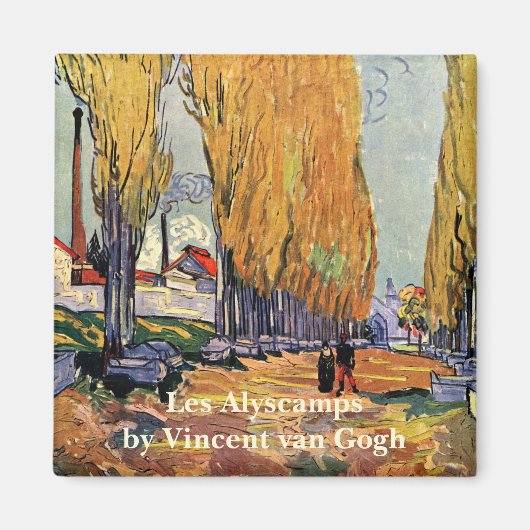 Les Alyscamps (begraafplaats) van Vincent van Gogh Magneet (Voorkant)