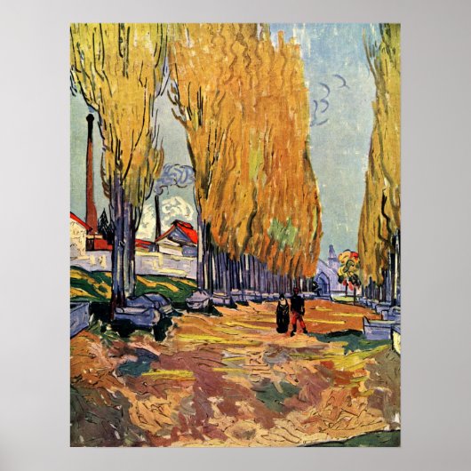 Les Alyscamps (begraafplaats) van Vincent van Gogh Poster (Voorkant)