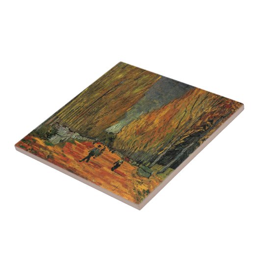 Les Alyscamps (begraafplaats) van Vincent van Gogh Tegeltje (Zijkant)