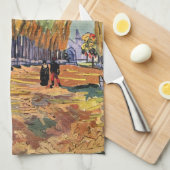 Les Alyscamps (begraafplaats) van Vincent van Gogh Theedoek (Quarter Fold)