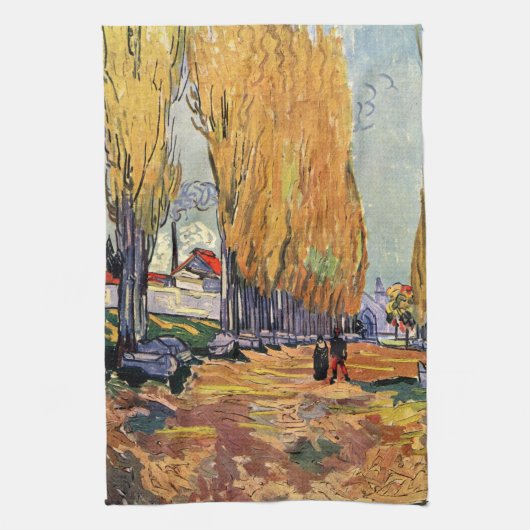 Les Alyscamps (begraafplaats) van Vincent van Gogh Theedoek (Verticaal)