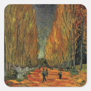 Les Alyscamps (begraafplaats) van Vincent van Gogh Vierkante Sticker