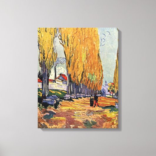 Les Alyscamps door Van Gogh. Herfstlandschap Canvas Afdruk (Voorkant)