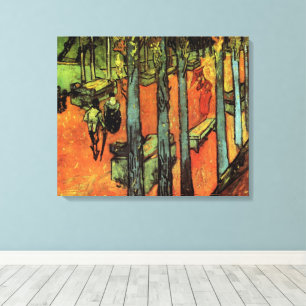 Les Alyscamps, Herfstbladeren door Vincent van Gog Canvas Afdruk