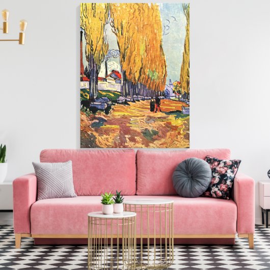 Les Alyscamps van Van Gogh. Autumn landschap Canvas Afdruk (Insitu (Woonkamer))