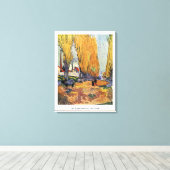Les Alyscamps van Van Gogh. Autumn landschap Canvas Afdruk (Insitu (Houten vloer))