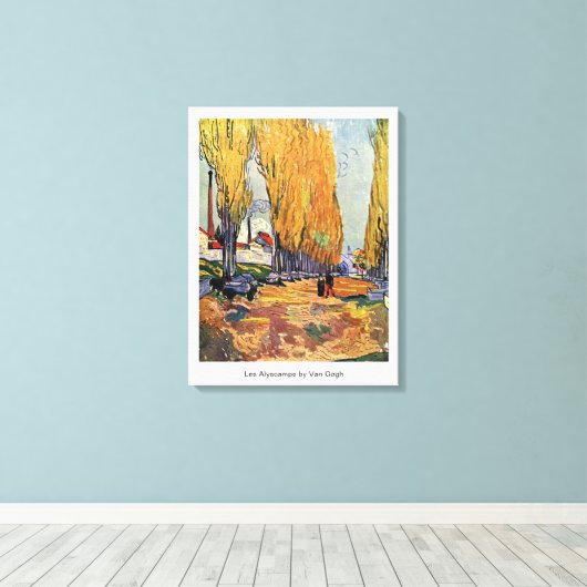 Les Alyscamps van Van Gogh. Autumn landschap Canvas Afdruk (Insitu (Houten vloer))