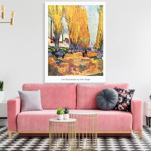 Les Alyscamps van Van Gogh. Autumn landschap Canvas Afdruk (Insitu (Woonkamer))