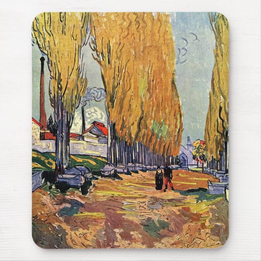 Les Alyscamps van Van Gogh. Autumn landschap Muismat (Voorkant)