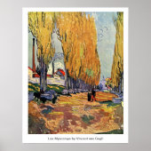 Les Alyscamps van Van Gogh. Autumn landschap Poster (Voorkant)