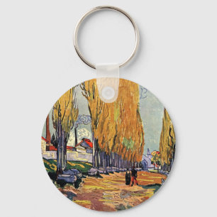 Les Alyscamps van Van Gogh. Autumn landschap Sleutelhanger