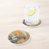 Les Alyscamps van Van Gogh. Autumn landschap Zandsteen Onderzetter (Zijkant)