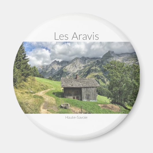 Les Aravis, Haute-Savoie ronde magneet (Voorkant)