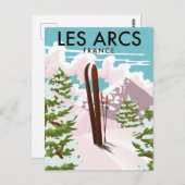 Les Arcs France reisski Briefkaart (Voorkant / Achterkant)
