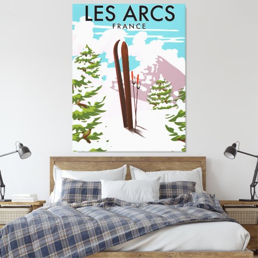 Les Arcs France reisski Canvas Afdruk (Insitu (Slaapkamer))