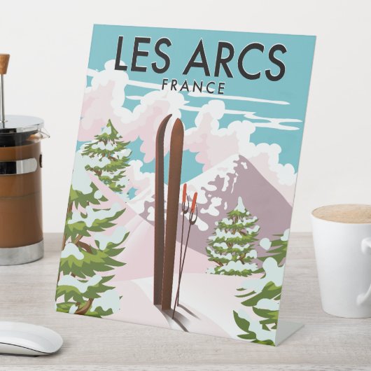 Les Arcs France reisski Reclamebord Met Voetstuk (Insitu)