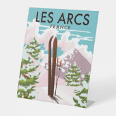Les Arcs France reisski Reclamebord Met Voetstuk (Voorkant)