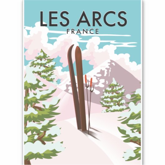 Les Arcs France reisski Sticker (Voorkant)