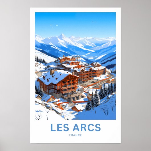 Les Arcs Frankrijk Reisprint Poster (Voorkant)