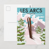 Les Arcs Frankrijk reizen ski Briefkaart (Voorkant / Achterkant)
