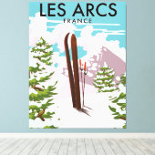 Les Arcs Frankrijk reizen ski Canvas Afdruk (Insitu (Houten vloer))