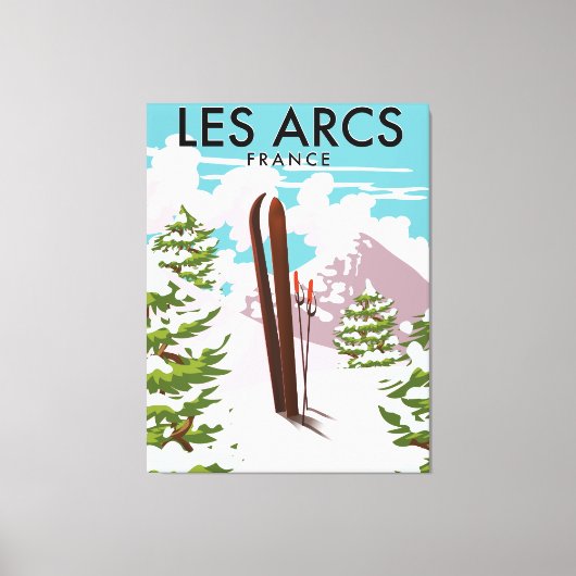 Les Arcs Frankrijk reizen ski Canvas Afdruk (Voorkant)