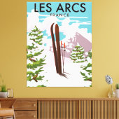 Les Arcs Frankrijk reizen ski Canvas Afdruk (Insitu (Woonkamer))