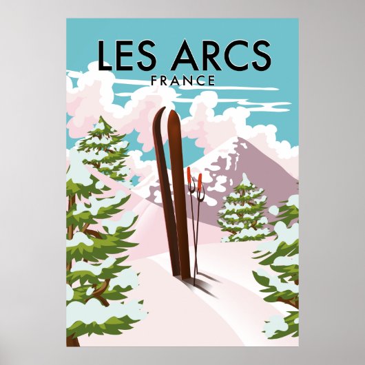 Les Arcs Frankrijk reizen ski Poster (Voorkant)