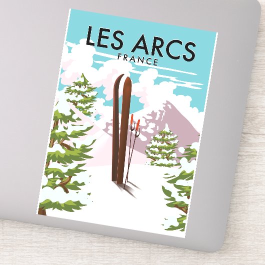 Les Arcs Frankrijk reizen ski Sticker (Detail)