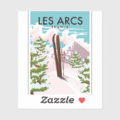 Les Arcs Frankrijk reizen skiën Sticker (Vel)