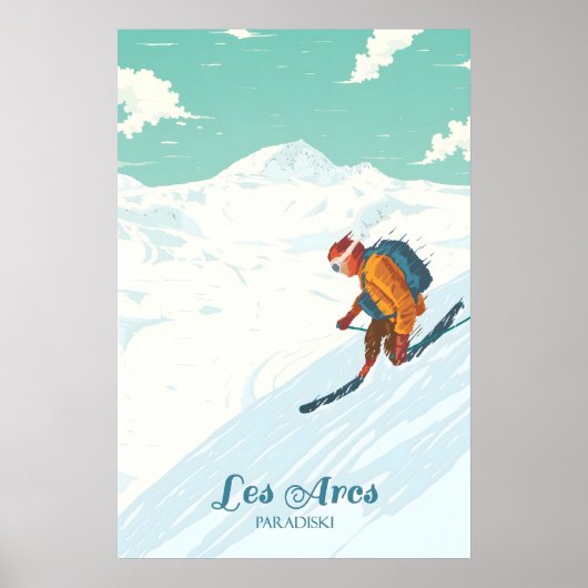 Les Arcs Skigebied Reisposter Poster (Voorkant)