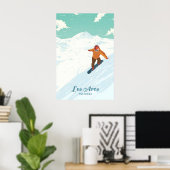 Les Arcs Snowboarden Reisposter Poster (Thuiskantoor)