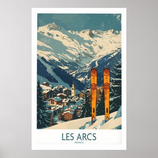 Les Arcs Wandkunst - Frankrijk 1 Poster (Voorkant)