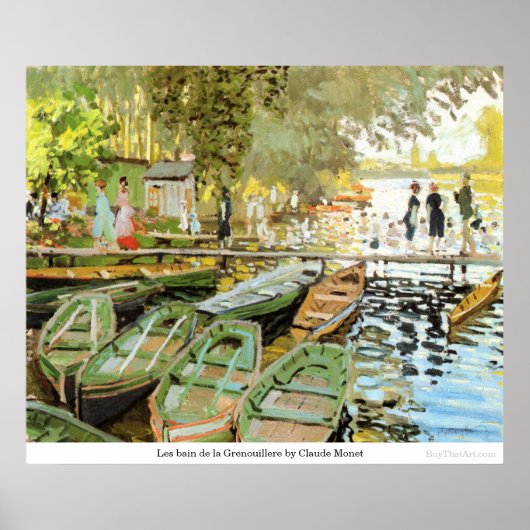 Les bain de la Grenouillere door Claude Monet Poster (Voorkant)