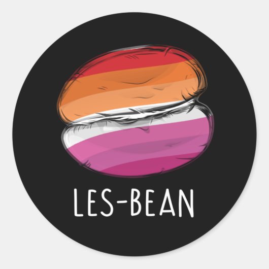 LES-BEAN T-shirt Ronde Sticker (Voorkant)