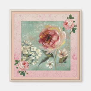 Les Belles Fleurs Roze stijl Magneet