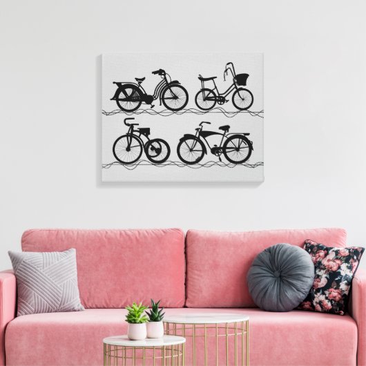 Les Bicyclettes Canvas Afdruk (Insitu (Woonkamer))