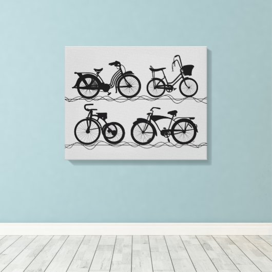 Les Bicyclettes Canvas Afdruk (Insitu (Houten vloer))