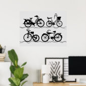 Les Bicyclettes Poster (Thuiskantoor)