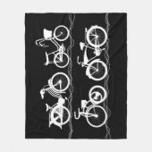 Les Bicyclettes White Fleece Blanket (Voorkant)