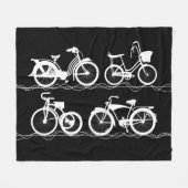 Les Bicyclettes White Fleece Blanket (Voorkant (Horizontaal))