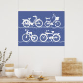 Les Bicyclettes White Poster (Keuken)