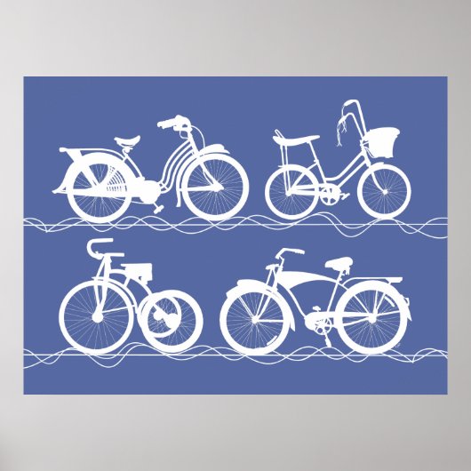 Les Bicyclettes White Poster (Voorkant)
