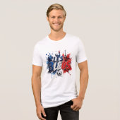 LES BLEUS Voetbalcultuur Tri-Blend Shirt (Voorkant volledig)